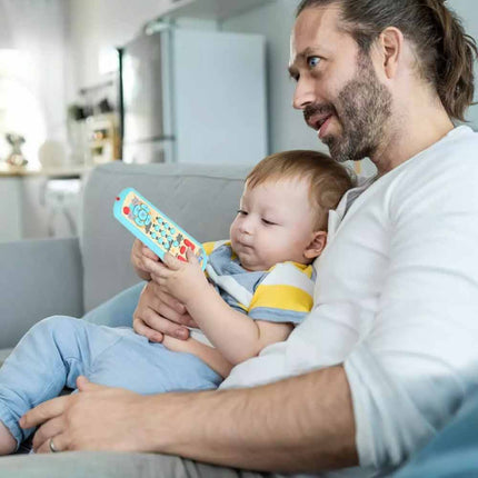 TV Remote Control Toy Sensory Lighting Music Buttons Toddler Play Set Blue