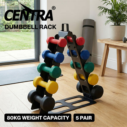 Centra Dumbbells Rack 5 Pair Dumbbell Stand Home Gym Storage 80kg Capacity-2027211073391824896