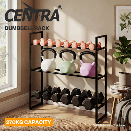 Centra Dumbbell Rack 3 Tier Weight Storage Organiser Stand Holder Home Gym 270kg-2027211073588957184