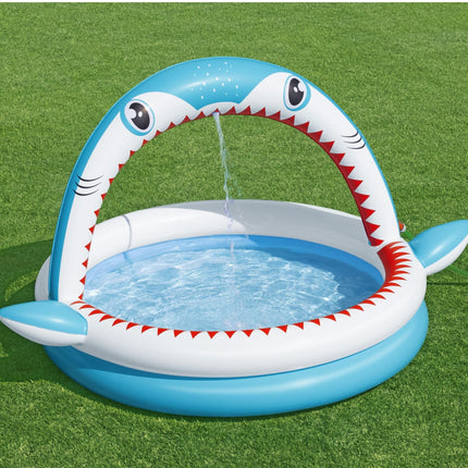 Bestway 1.63m x 1.27m x 92cm Sharktastic Sprinkler Play Pool-2017004926638624769
