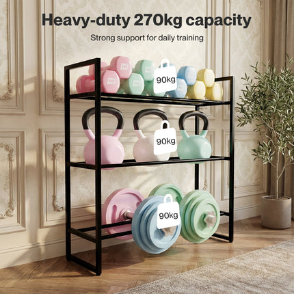 Centra Dumbbell Rack 3 Tier Weight Storage Organiser Stand Holder Home Gym 270kg-2027211073588957187
