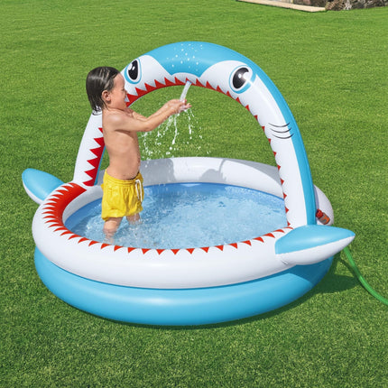 Bestway 1.63m x 1.27m x 92cm Sharktastic Sprinkler Play Pool-2017004926638624771