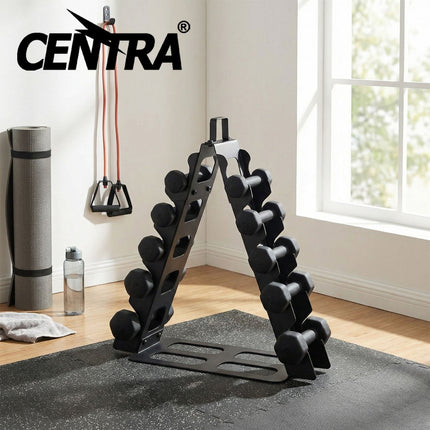 Centra Dumbbells Rack 5 Pair Dumbbell Stand Home Gym Storage 80kg Capacity-2027211073391824903