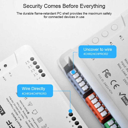 SONOFF 4CH R3/PRO R3 RF 433MHz 4 Gang WiFi Smart Switch AU Plug