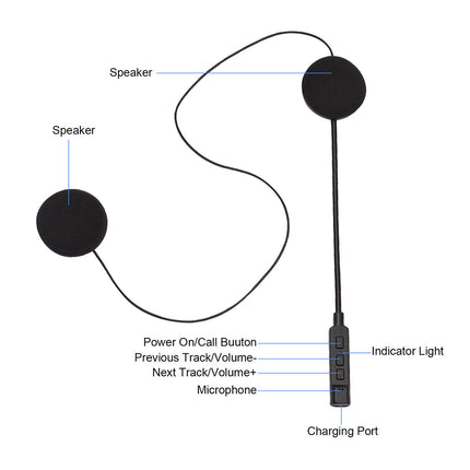 Motorcycle Bluetooth Helmet Headset Wireless Intercom for Motorbike Headphone