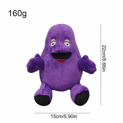 22cm Purple Eggplant Plush Doll with Yellow Hat, Cute Collectible Toy