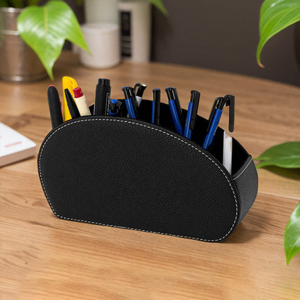 PU Leather Remote Control Holder Storage Box Phone TV Desk Organizer Home