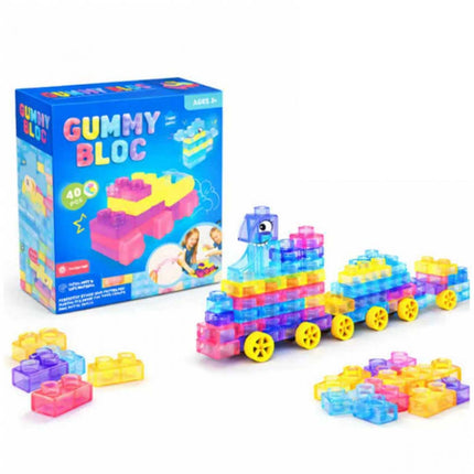 Jelly Blox Mega Pack 40pc – Soft Sensory Building Blocks STEM Toy