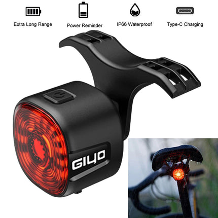 Mountain Bike LED Brake Tail Light, USB Rechargeable Rear Bicycle Light