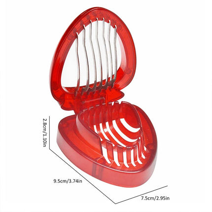 Stainless Steel Strawberry Slicer Tool with Blade, Kitchen Fruit Cutter