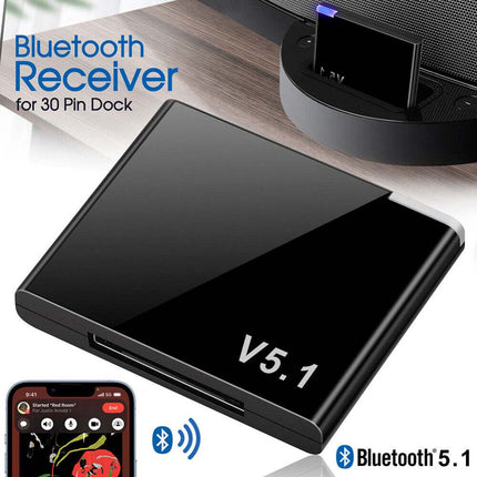 Bluetooth 5.1 30Pin Audio Receiver Stereo Adapter for iOS Bose SoundDock