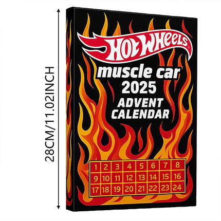 24-Day 2025 Advent Calendar Toy Car Collection with Acrylic Display