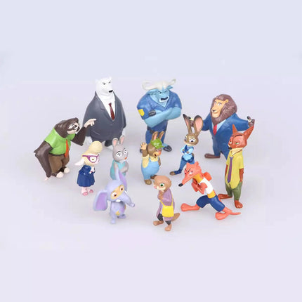 12pcs Zootopia Zootropolis Judy Hopps Nick Wilde Mr Big Mini Doll PVC Figures Set