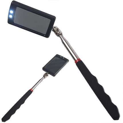 Telescopic Inspection Mirror 2 LED Light 29 87cm Extendable Rotating Grip