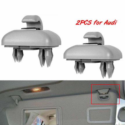 2Pcs Grey Car Sun Visor Clip Hook Bracket for Audi A1/A3/A4/A5/Q3/Q5