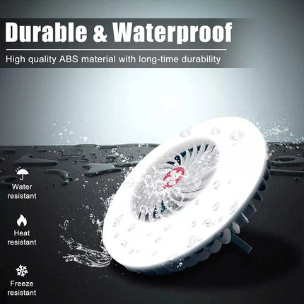 Portable Solar Fan 1200mAh Rechargeable Camping LED Lantern Light Tent
