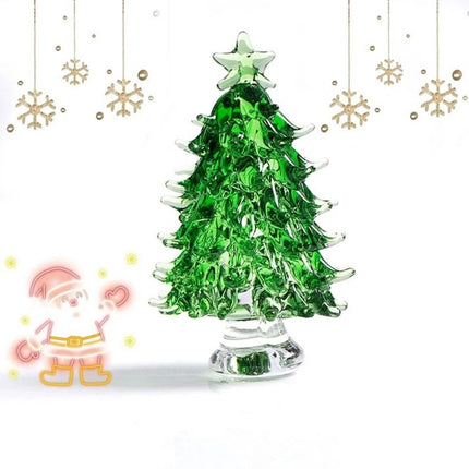 Cute Crystal Tree Figurine 3D Statue Christmas Miniature Home Decor Cover
