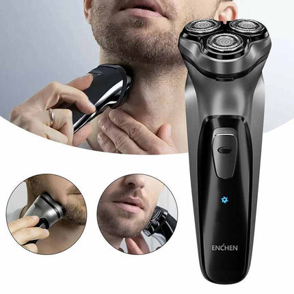 Men's Electric Rotary Shaver 3 Heads, Cordless Wet/Dry USB Rechargeable
