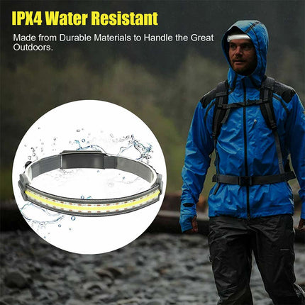COB LED Headlamp with USB Rechargeable Head Band Lamp