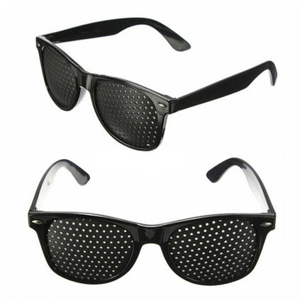 2 Pair Stenopeic Pinhole Glasses Antifatigue Vision Improver Sunglasses
