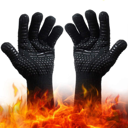 2x 1472°F Heat Resistant Oven Gloves 35cm BBQ Silicone Kitchen Mitts