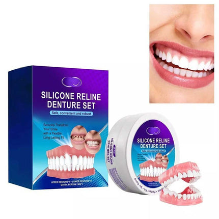 Comfort Fit Silicone Denture Set Temporary Teeth Veneers Dentures