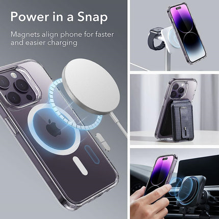 For iPhone 16/15/14 Pro Max: Clear Magnetic MagSafe Case, Hard Acrylic Cover