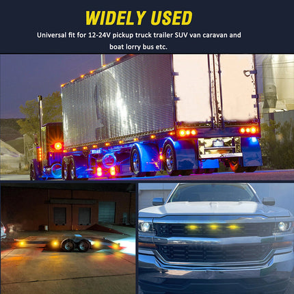 10X 12V-24V Clearance LED Side Marker Indicator Truck Trailer Light Lorry Caravan