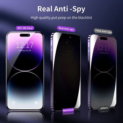 For iPhone 16/15/14/13/12/11 Pro Max/XR, Privacy Tempered Glass Protector