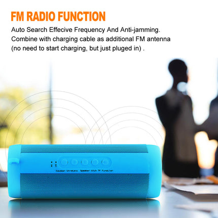 Portable Waterproof Bluetooth Subwoofer Speaker with TF Card & Radio