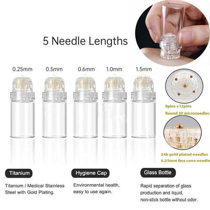 Portable Micro Needle Stamp 20 Pins Hydra Derma Meso Skin Rejuvenation