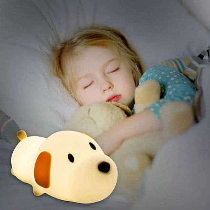 LED Silicone Puppy Touch Night Light Rechargeable Cute Bedroom Decor