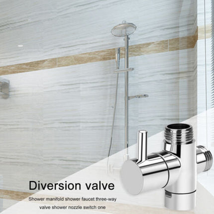 3-Way Copper 1/2" Shower Faucet Water Splitter Diverter Nozzle