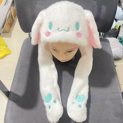 Cute Soft Plush Cap with Moving Ears, Cosplay Hat for Girls Xmas Gift