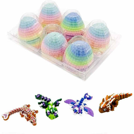 6 Pack 3D Printed Dragon Eggs Mystery Small Eggs with Dragon Inside