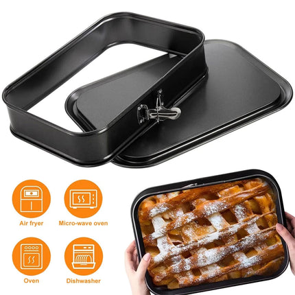 Non-Stick 28cm Springform Cake Tin Rectangular Baking Bakeware