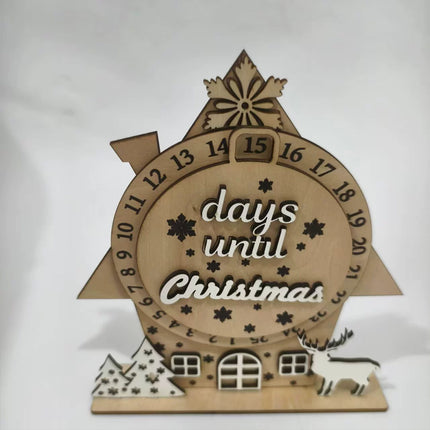 Wooden Christmas Advent Calendar Tabletop Countdown Decor Changeable Day