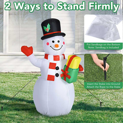5ft Christmas Inflatable Snowman Decoration LED Light Up Outdoor Yard