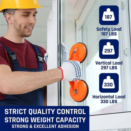 Dual Suction Cup Pad Lifter 50kg Sucker Plate Glass Tile Mirror Puller