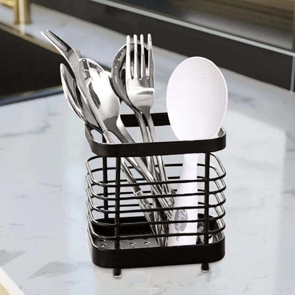 Stainless Steel Cutlery Holder & Kitchen Utensil Drainer Caddy Sink Tidy Stand