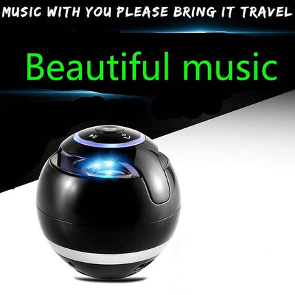 Portable Bluetooth Sphere Speaker, Mini LED Light, Outdoor USB Rechargeable