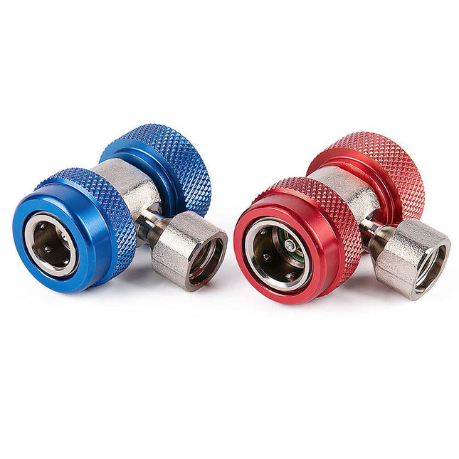 2pcs R134A AC Manifold Adapter Set, High Low Coupler Connector