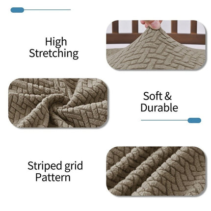 Stretch Dining Chair Seat Covers Jacquard Washable Removable Slipcover