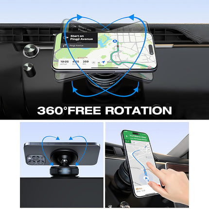 Electric Car Phone Holder Magnetic Vacuum Suction Cup 360° Rotation Mount