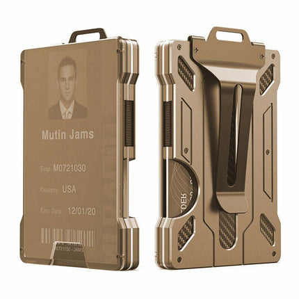 RFID Blocking Aluminum Card Holder Slim Wallet for Men with Money Clip