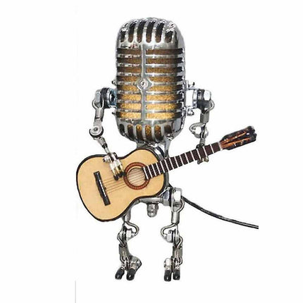 Microphone Robot Lamp with Guitar Lights for Table Desktop Decor USB