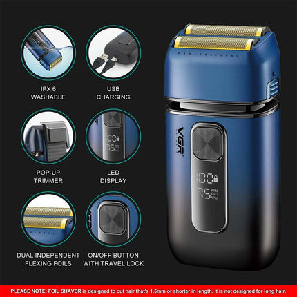 Electric Foil Shaver for Men, Cordless Waterproof Shaving Machine Skin Fade