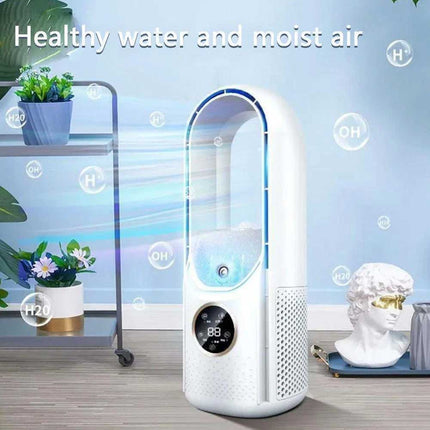 Portable Leafless Electric Fan 6 Speed Silent Timer Air Cooler Conditioner
