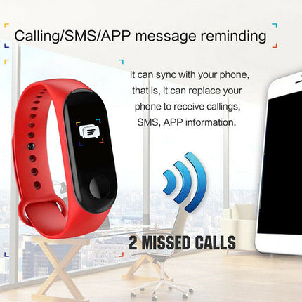 Bluetooth Activity Tracker Watch Heart Rate Monitor Smart Bracelet Pedometer