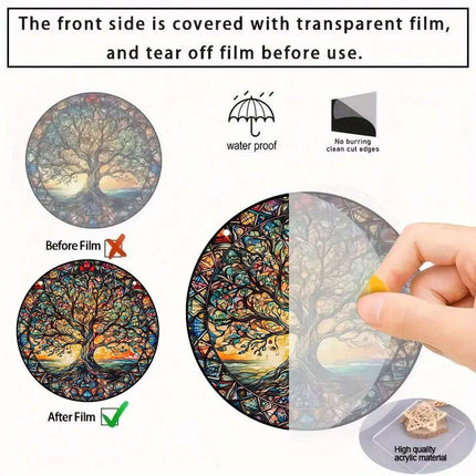 3Pack Tree of Life Home Garden Wall Art, Indoor Outdoor Acrylic Ornament